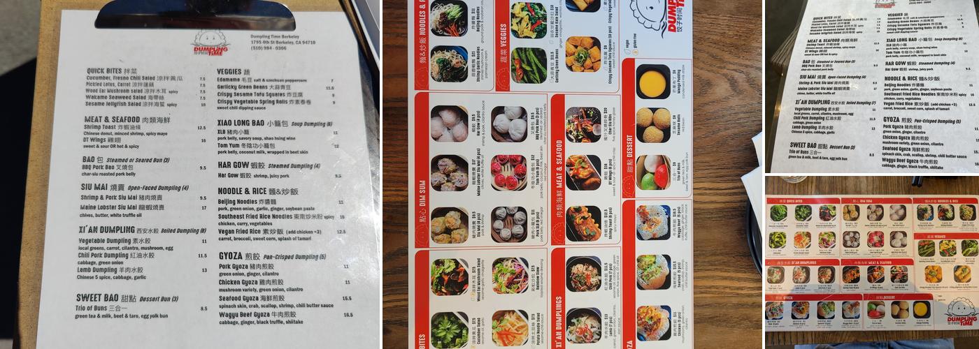 Dumpling Time Menu