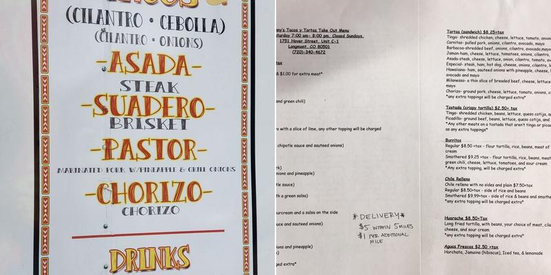 Danny’s Tacos y Tortas Menu