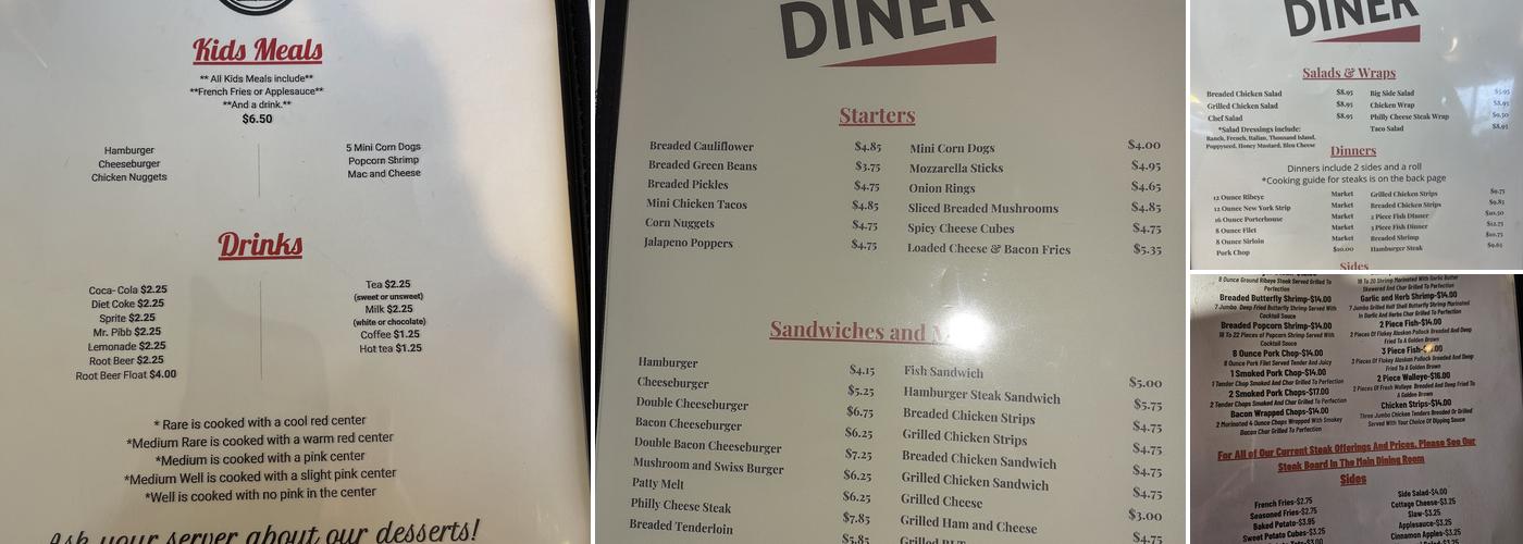Andy's Diner Menu