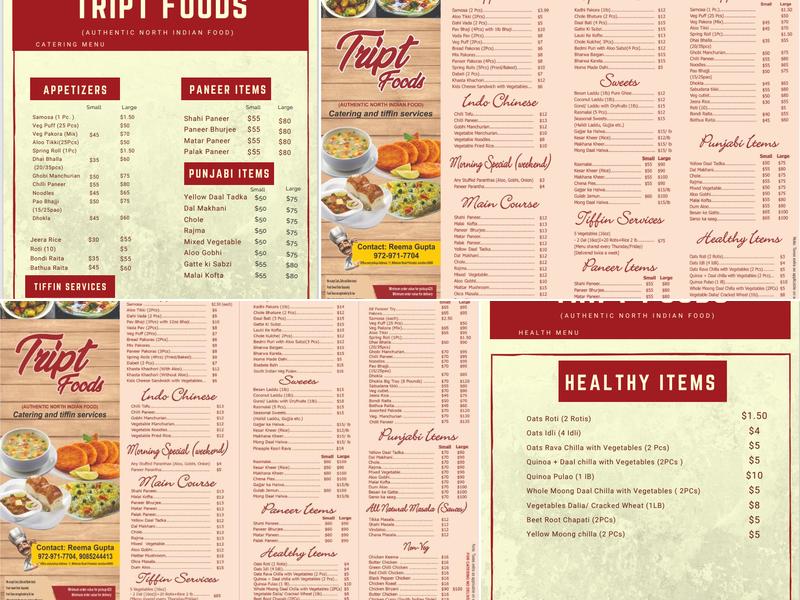 TripT food LLC Menu