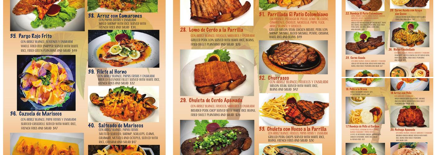 El Patio Colombiano Menu
