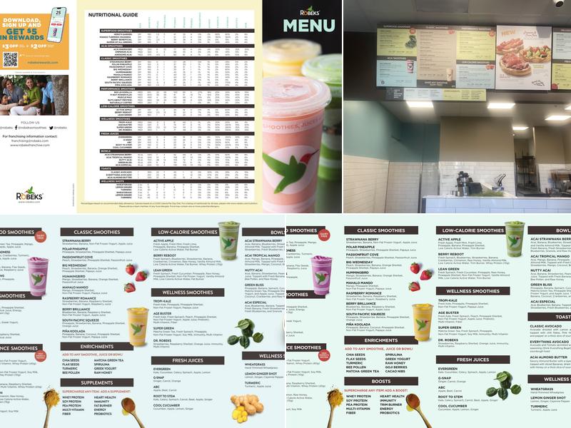 Robeks Fresh Juices & Smoothies Menu
