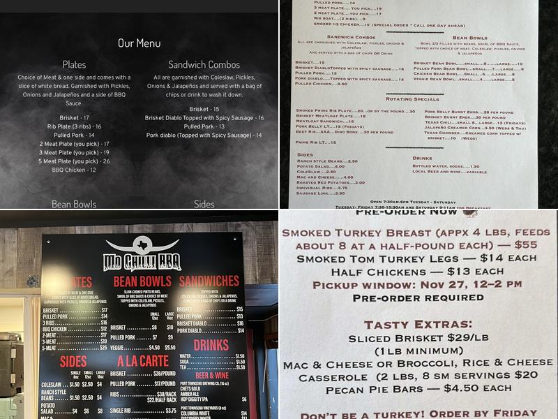 Mo-Chilli BBQ Menu