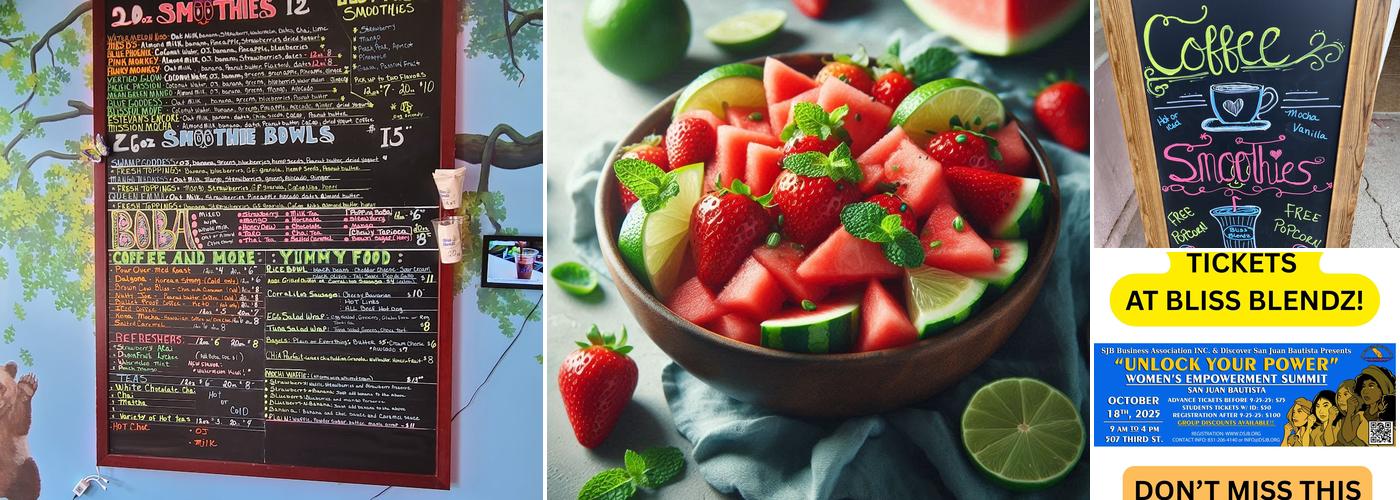 Bliss Blendz Smoothies Menu