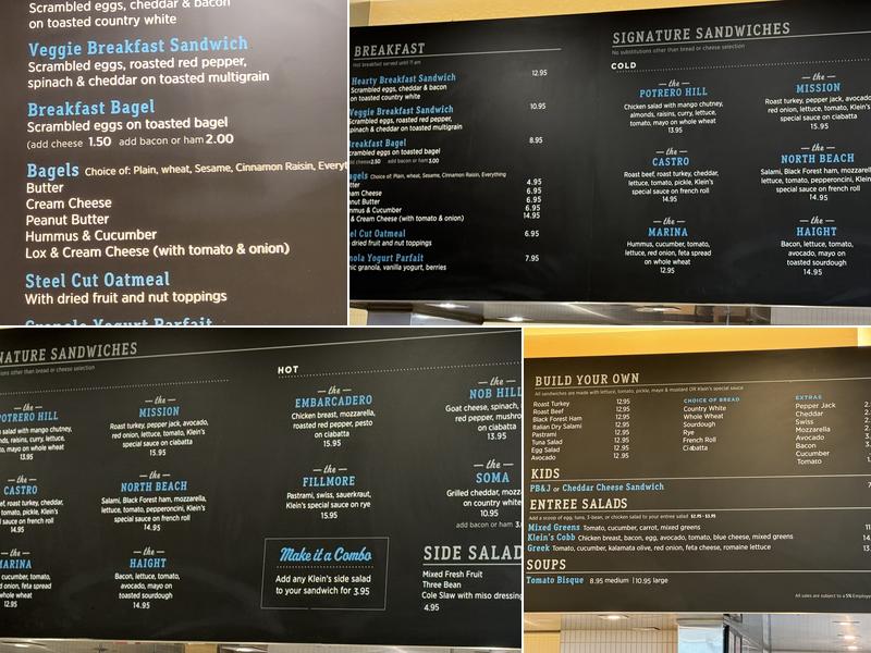 Klein's Deli Menu
