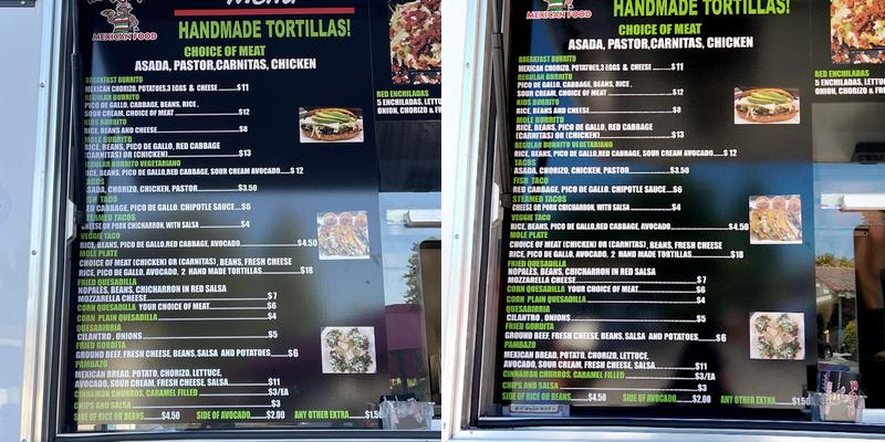 The Real Taco Menu