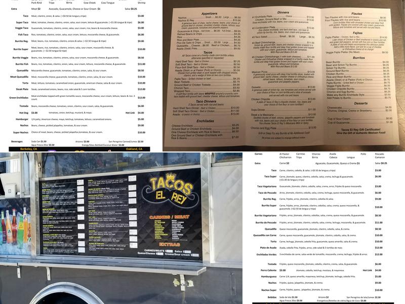 Tacos El Rey Menu