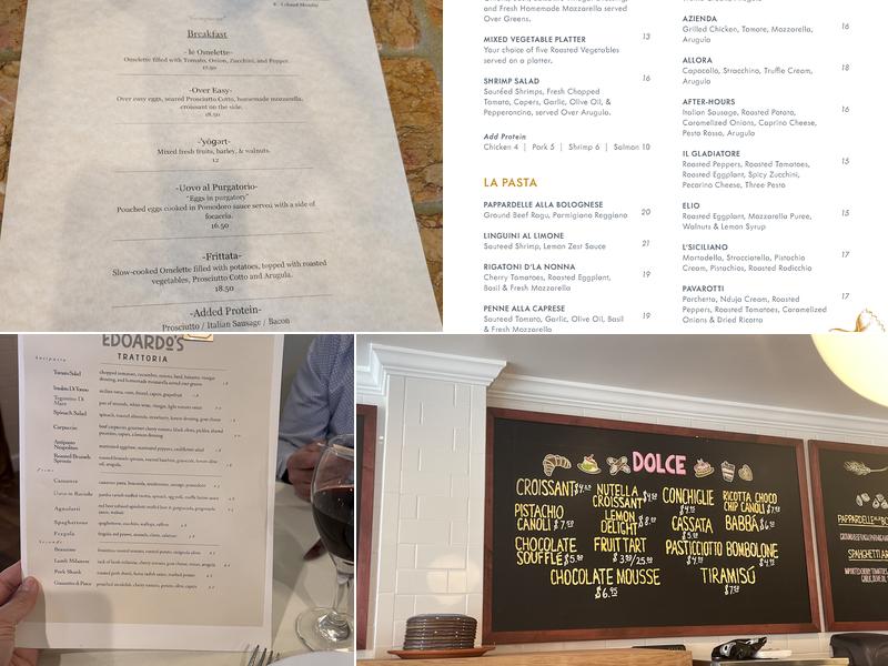 Edoardo's Trattoria Menu