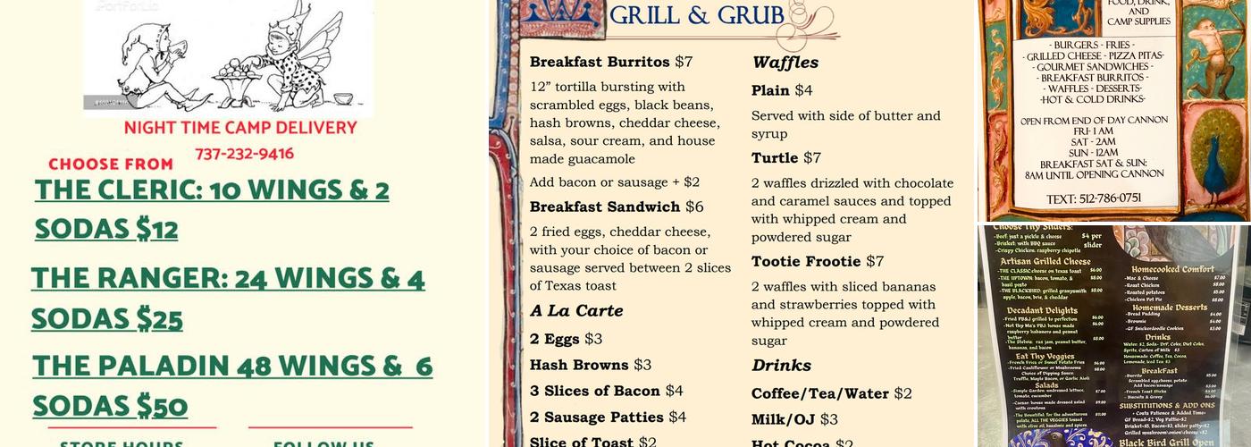 Willow's Grill & Grub Menu