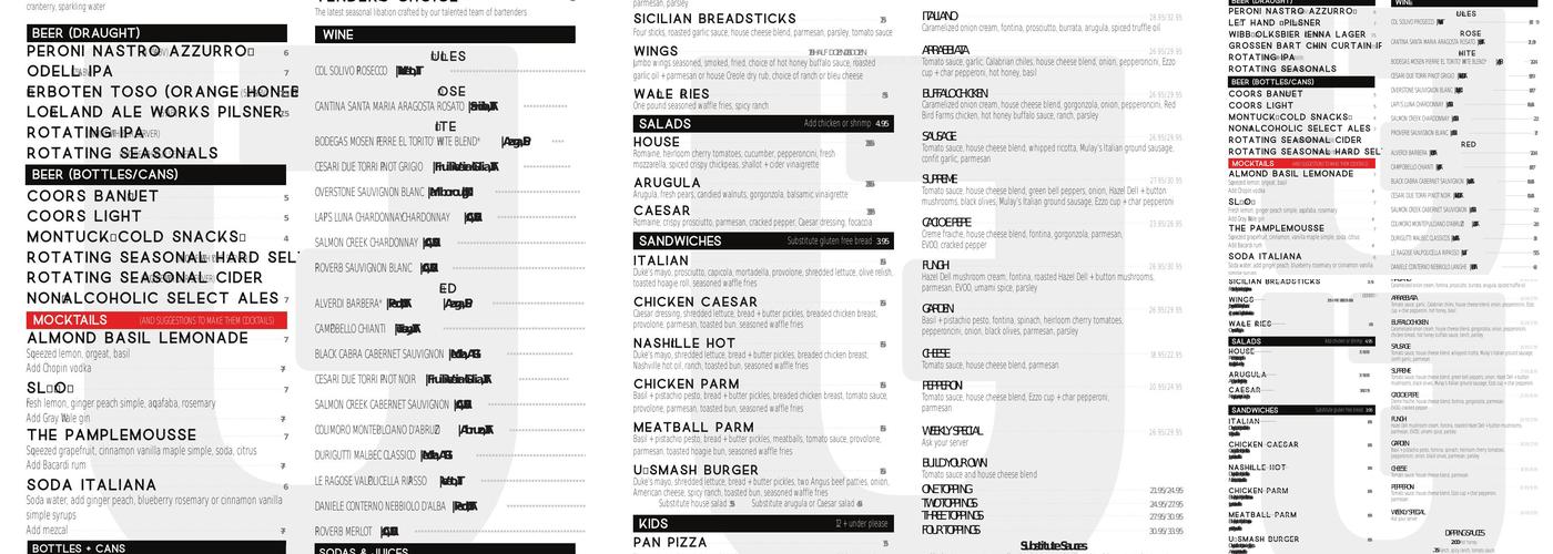 Urban Field Pizza and Market Menu