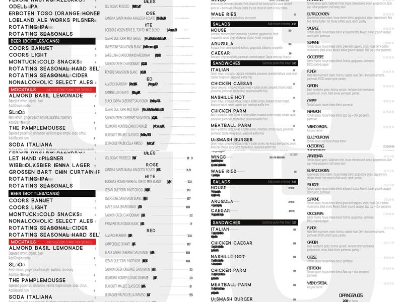 Urban Field Pizza and Market Menu