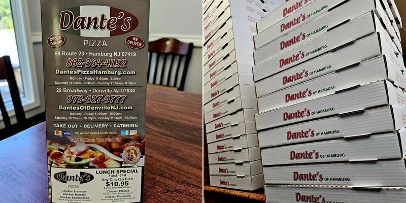 Dante's Pizza Hamburg NJ Menu