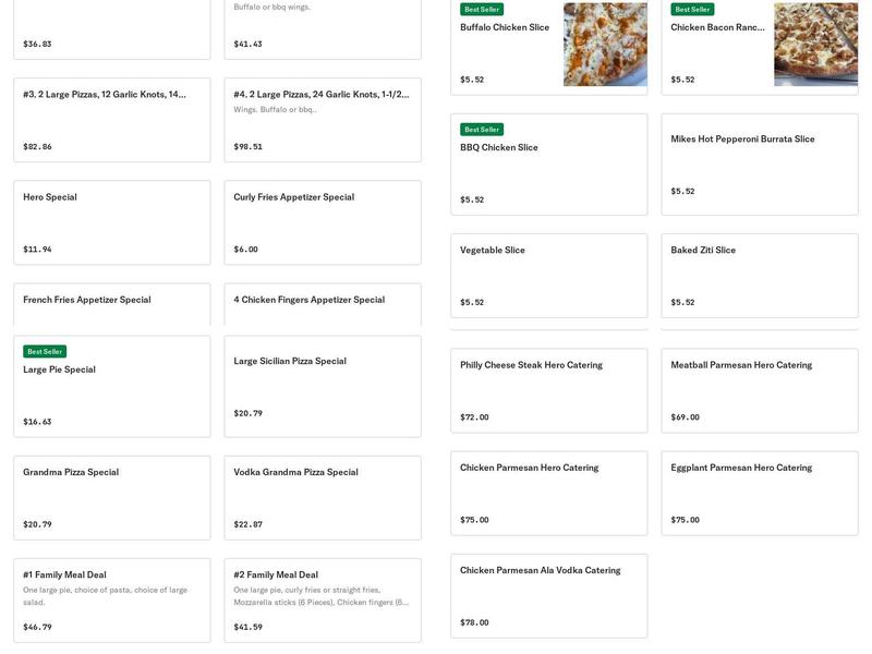 Lombardo’s of seaford pizzeria Menu