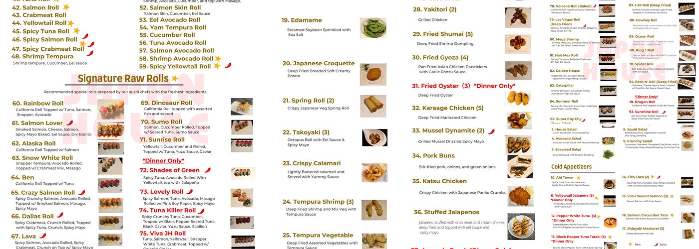 Japan House Menu