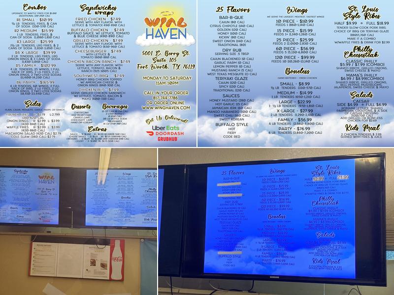 Wing Haven Menu