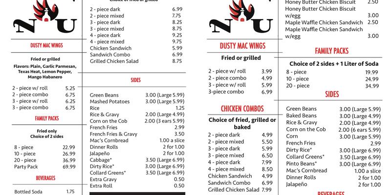 Mac-Chicken Menu