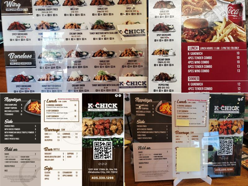 K-Chick Menu