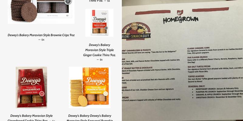 Ron The Snack Guy Menu