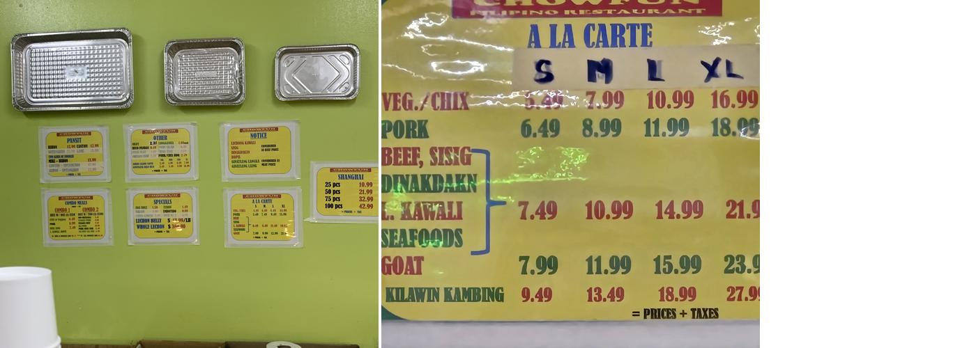 Chow Fun Express Menu