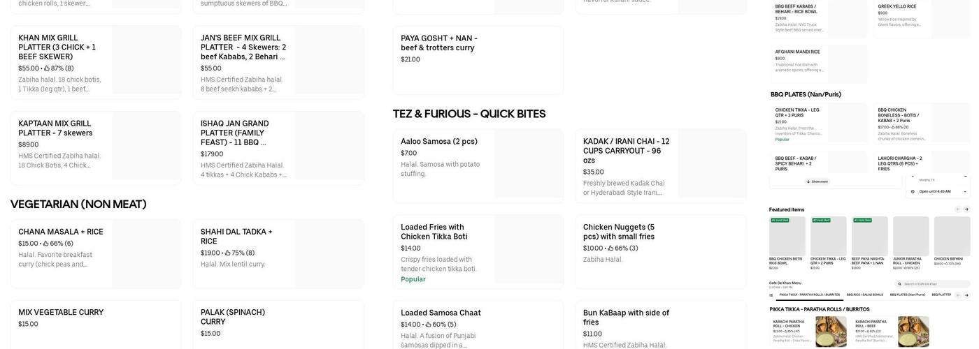 Karachi Food Company Menu