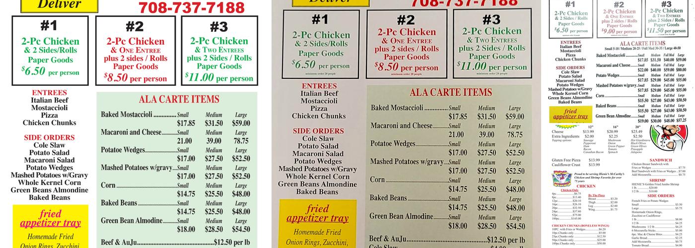 Bobalu's Pizza Menu