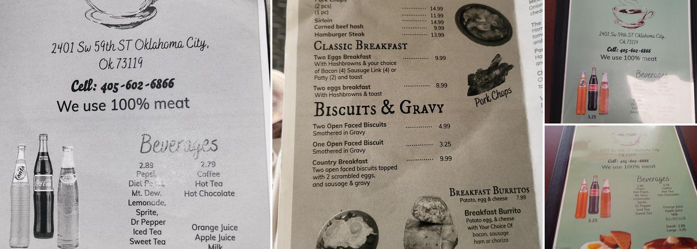 Bella´s Kitchen Home Country Cooking Menu