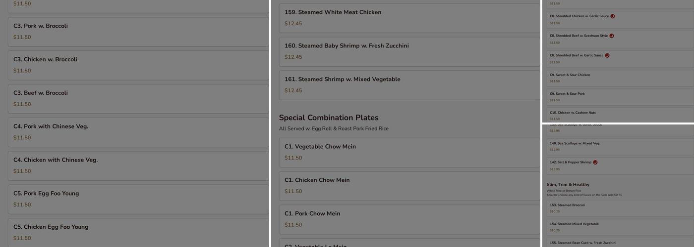 Chinese Food (Hot Wok) Menu