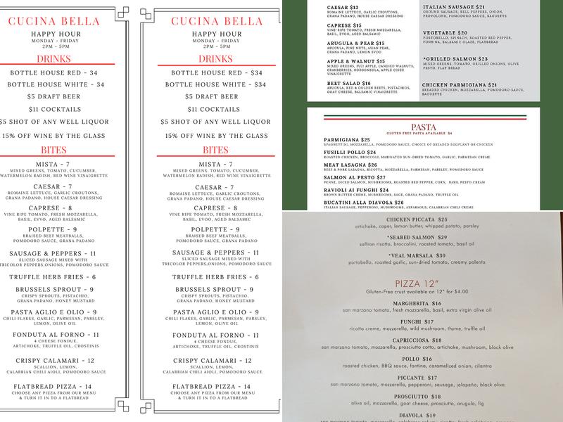 Cucina Bella Denver Menu