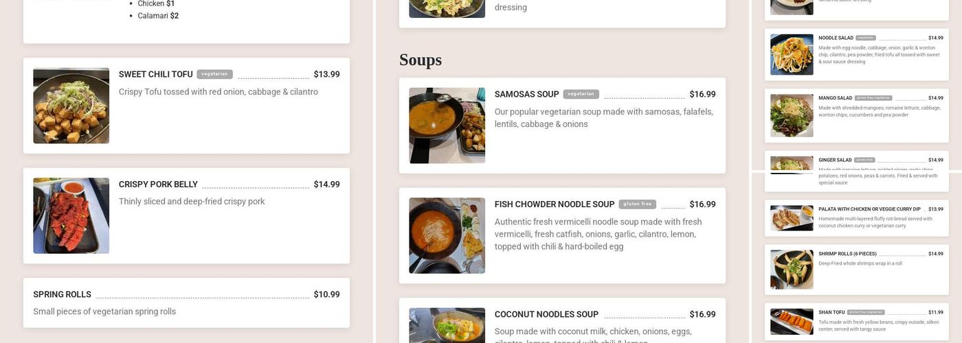 Burma Choice Menu