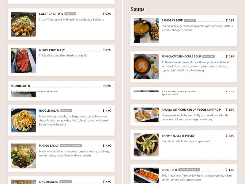 Burma Choice Menu
