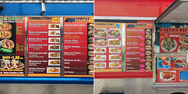 Birrieria/ cemitas poblanas Menu