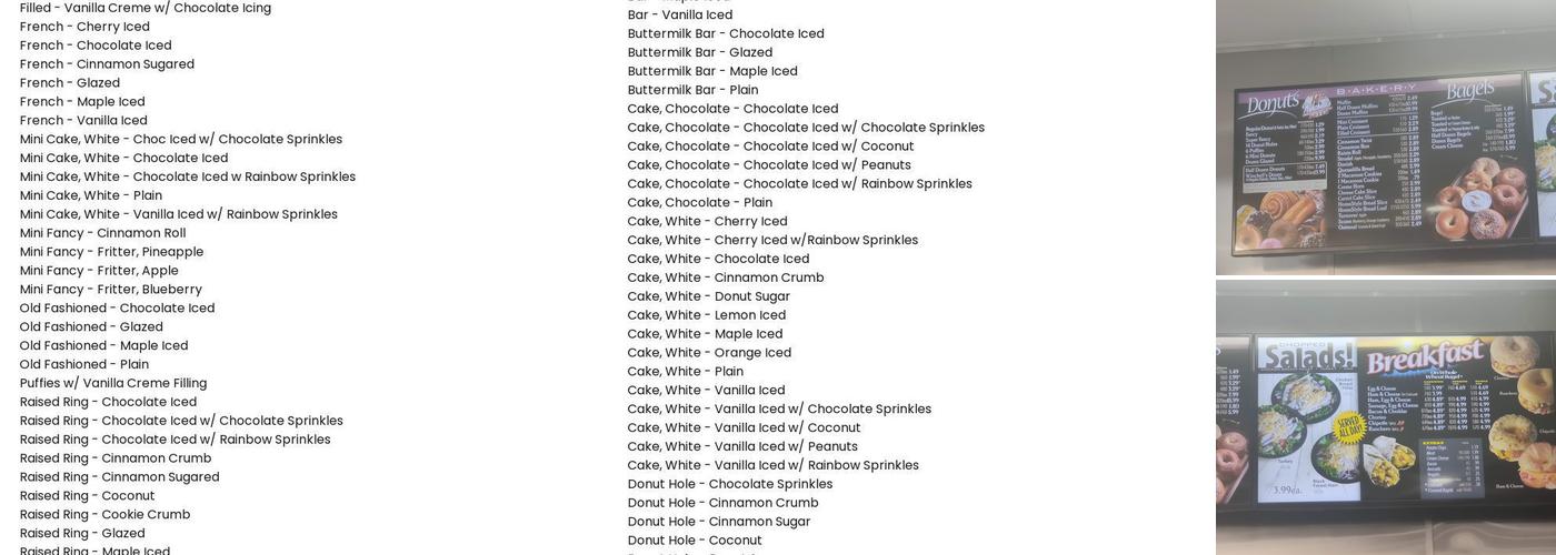 Winchells Donut House Menu