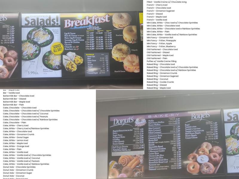 Winchells Donut House Menu