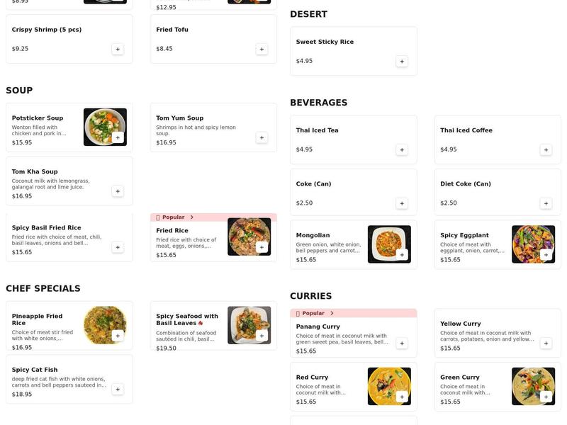 Prommares Thai Bistro Menu