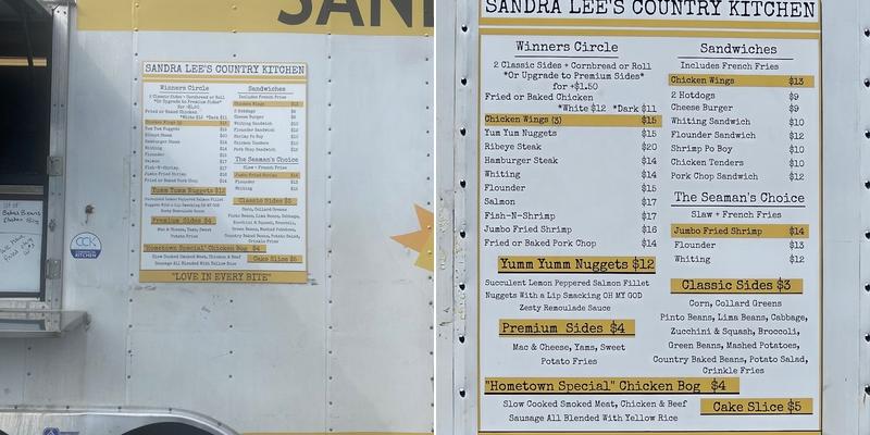 Sandra Lee's Country Kitchen Menu