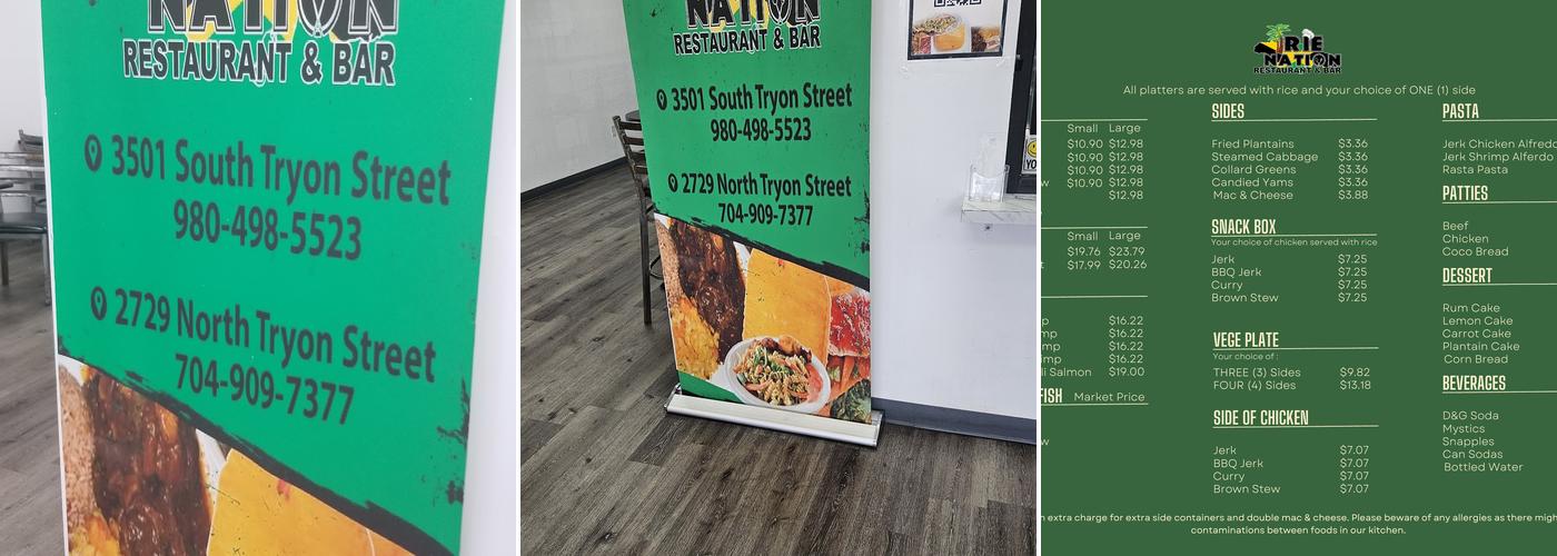 IRIE NATION RESTAURANT SOUTH Menu