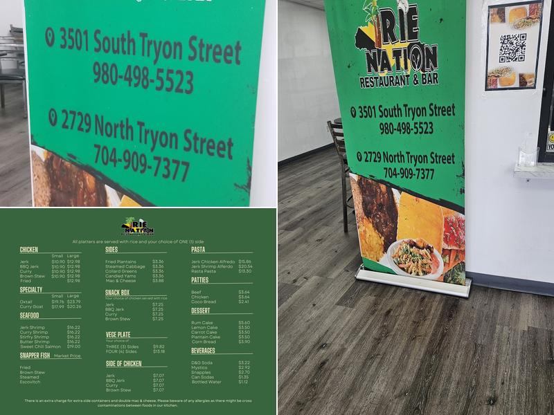 IRIE NATION RESTAURANT SOUTH Menu