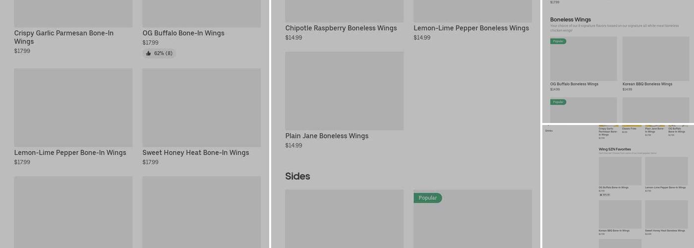 Wing SZN Menu