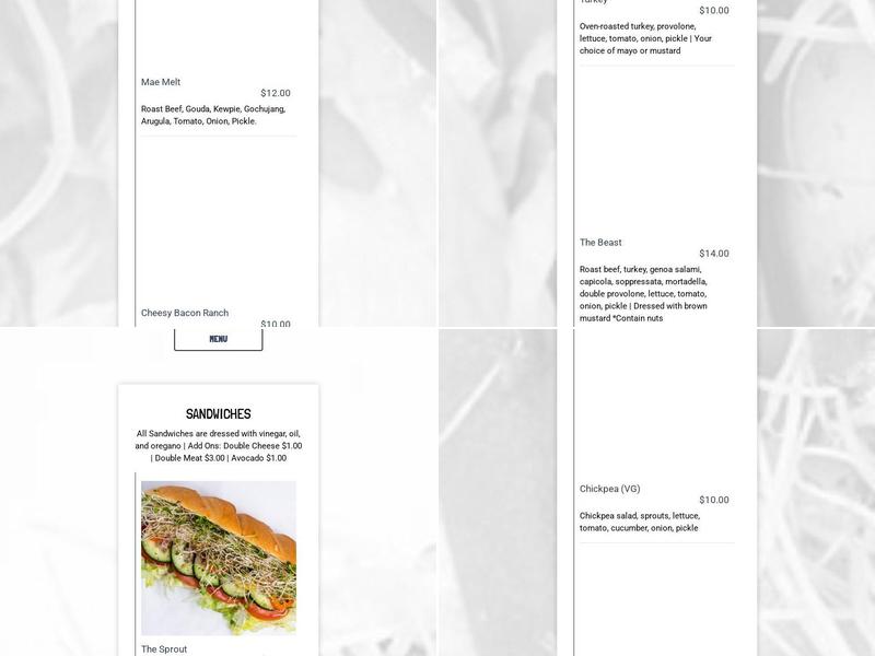 The Wicked Wich Menu