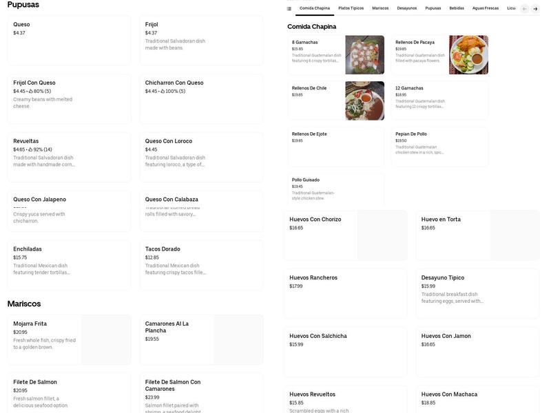 4616 S Avalon Blvd, Los Angeles, CA 90011 Menu