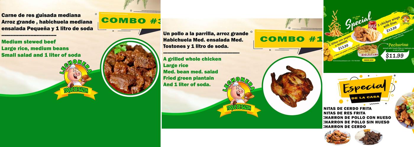 Lechonera Toque de Sazon Menu