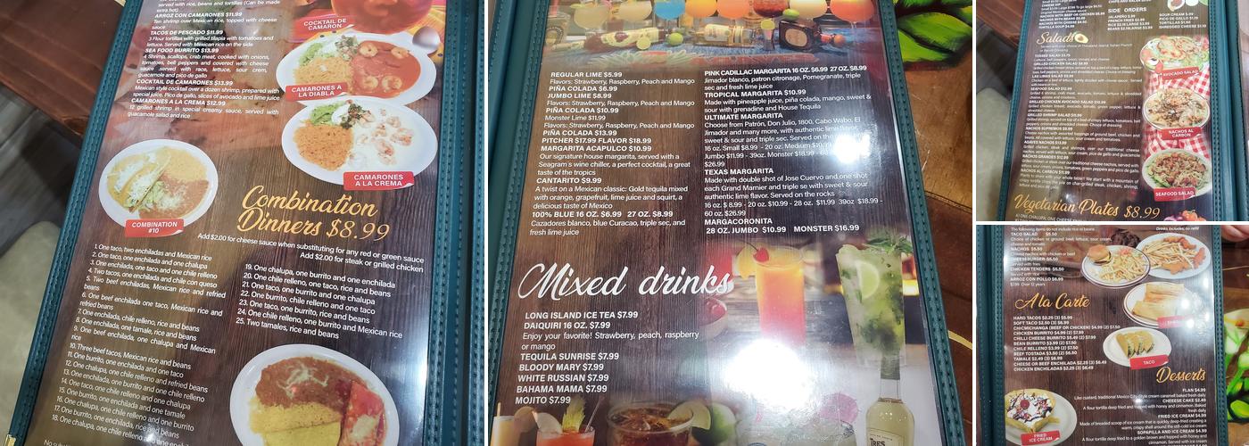 3 Agaves Mexican Restaurant Menu