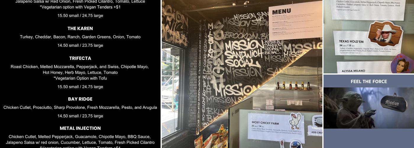 Mission Sandwich Social Menu