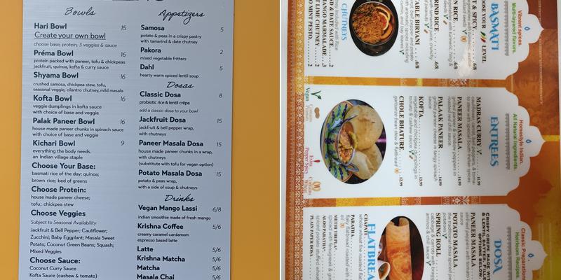 Krishna Kitchen Menu