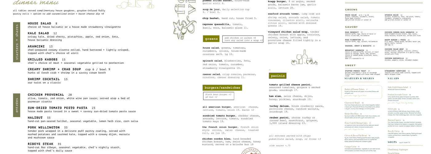 Field & Vine Menu
