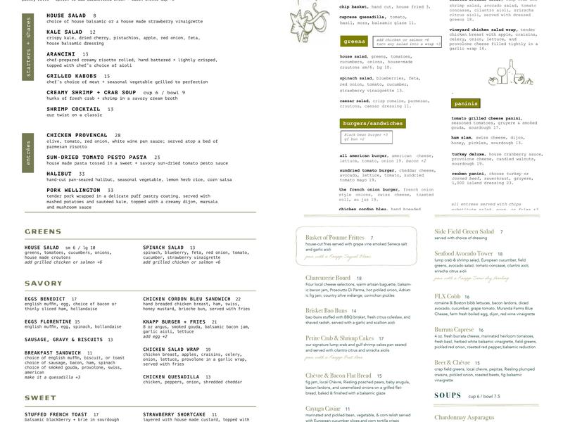 Field & Vine Menu