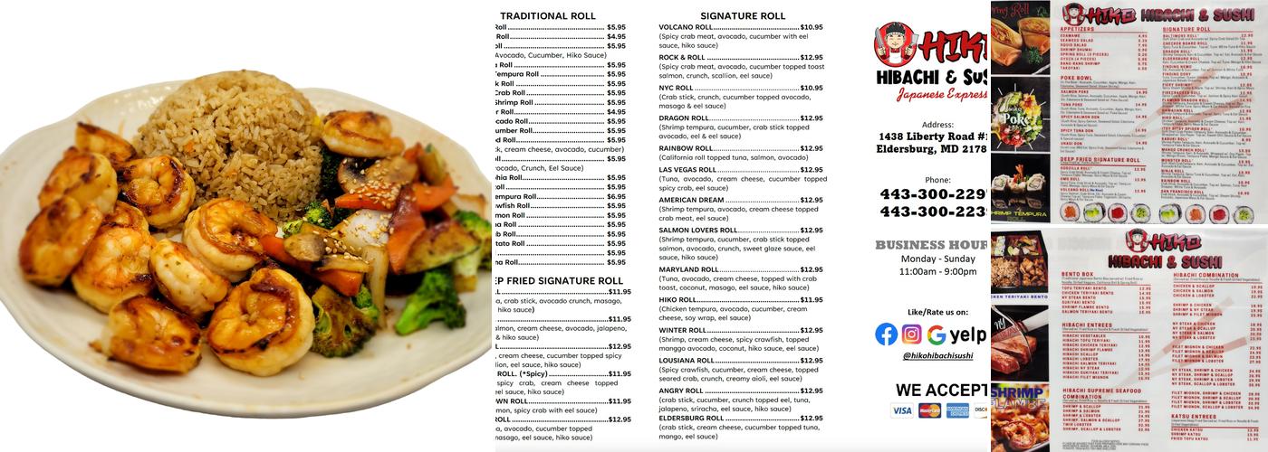Hiko Hibachi & Sushi - Japanese Express Menu