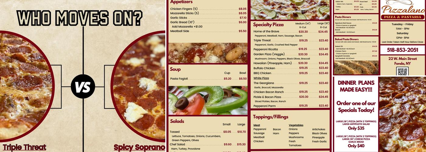 Pizzalano Menu