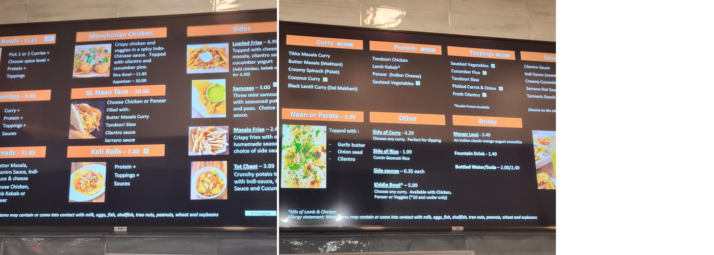 IndiGrille Menu