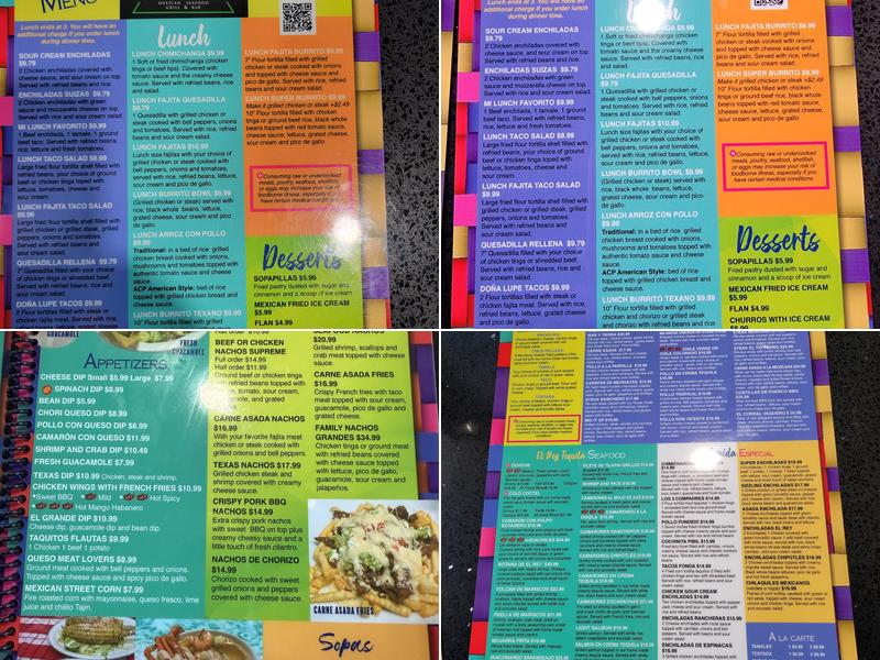 El Rey Tequila Menu